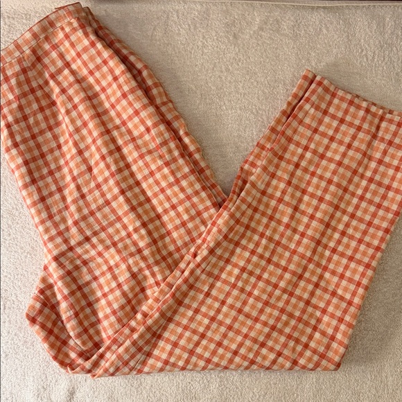 Parisian Signature Pants - VTG Parisian Signature Linen Checkered Pants Lined Side Zip Flat Front Spring